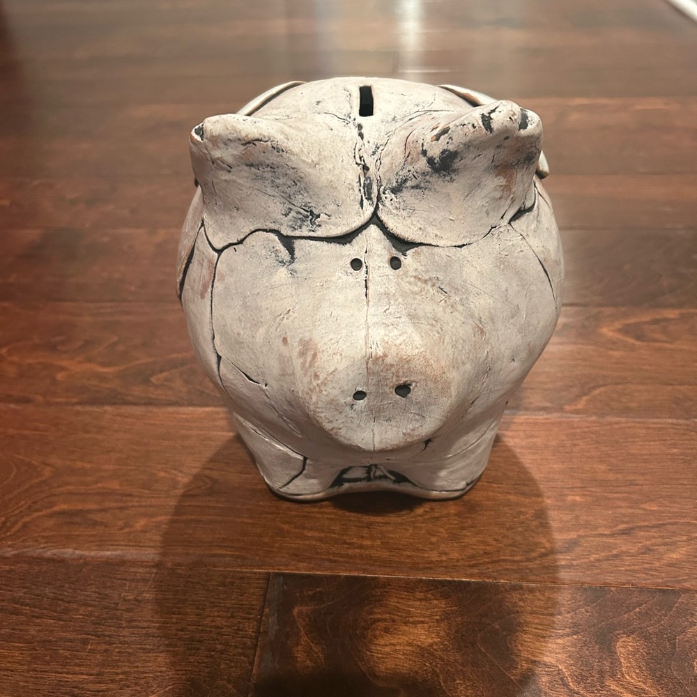 Handmade Ceramic Piggy Bank - Angel - Picture 2 of 7